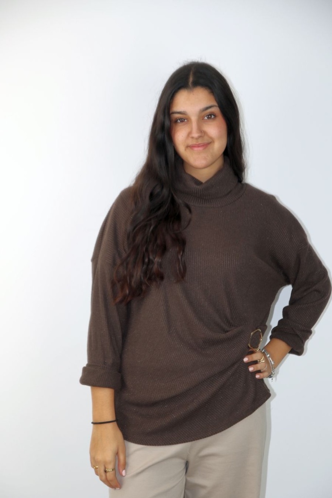 Pull Paulina nm95 glitter afhangende colkraag drapage gulden gesp