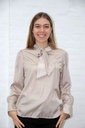 Blouse Qiana V-kraag polka dots  jabotkraag springplooi