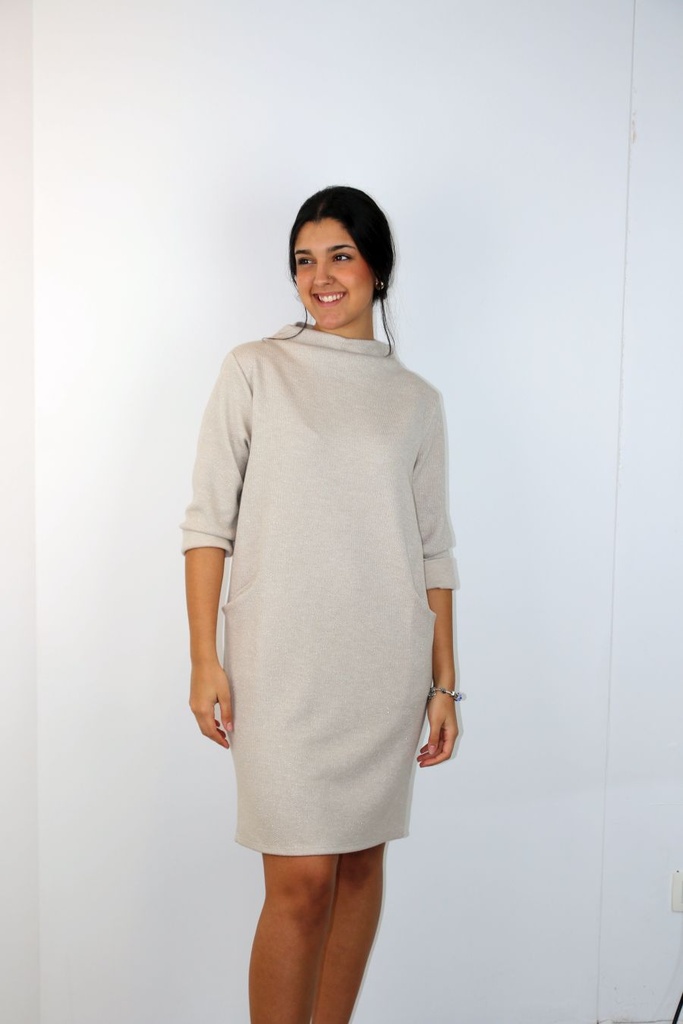 Jurk Niamh nm20 lurex opstaande kraag 