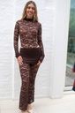 Body en broek set Niyah kant opstaande kraag 