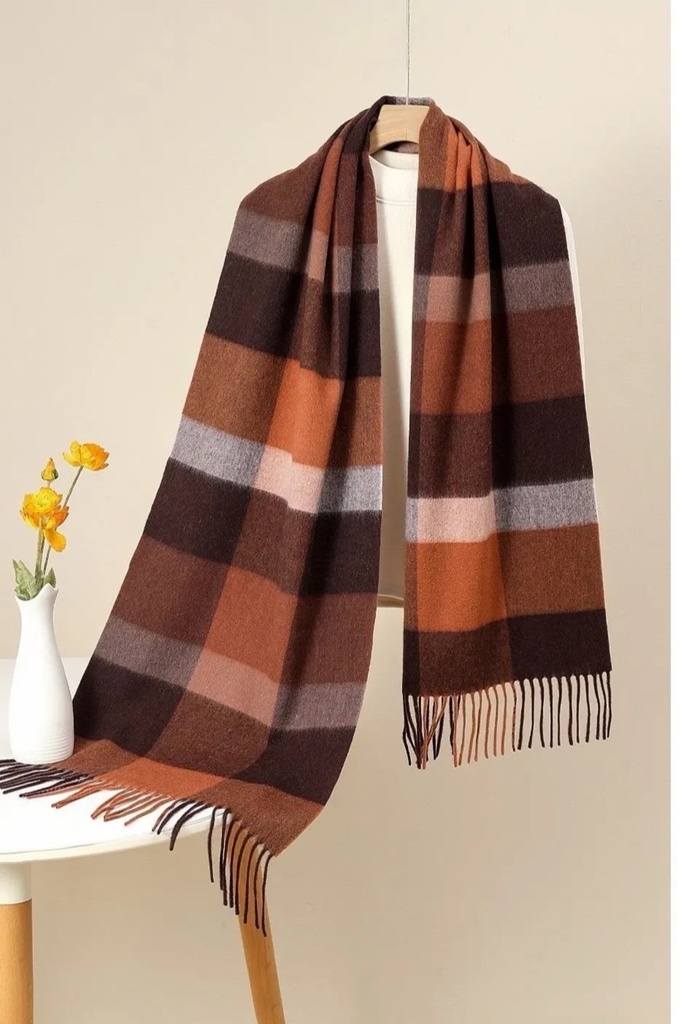 Sjaal Liwia nm100 karro wollen sjaal met franjes