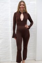 Jumpsuit Nataniel trompetmouw borstsplit met knoopje