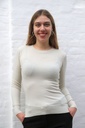Pull Neveah nm45 lurex ronde hals fijn geribd 