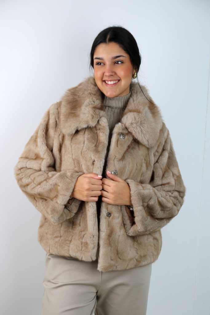 Kort jasje Nieck ecopels nerts kraag 