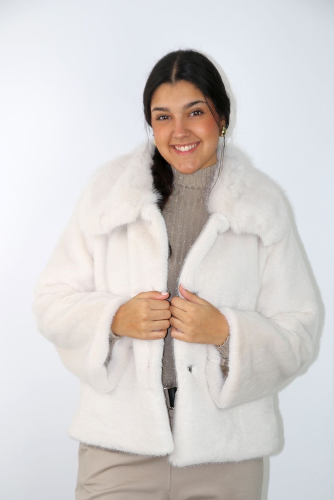 Nevin kort jasje ecopels gestreept patroon 