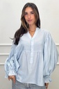 Blouse Rayan tweetraps met gefronste ballonmouw nm67