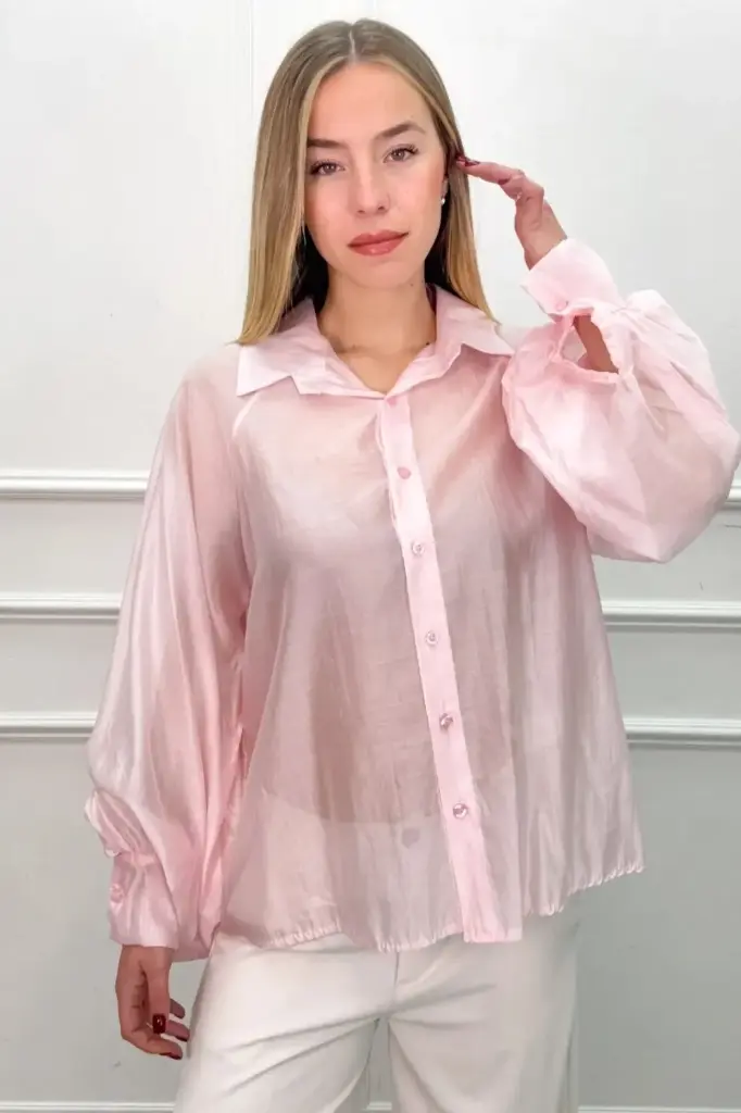 Transparante blouse Riley zijdelook nm85