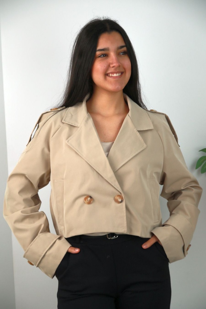 Tweetrapsblouse Rowan met gefronste kraag en mouw