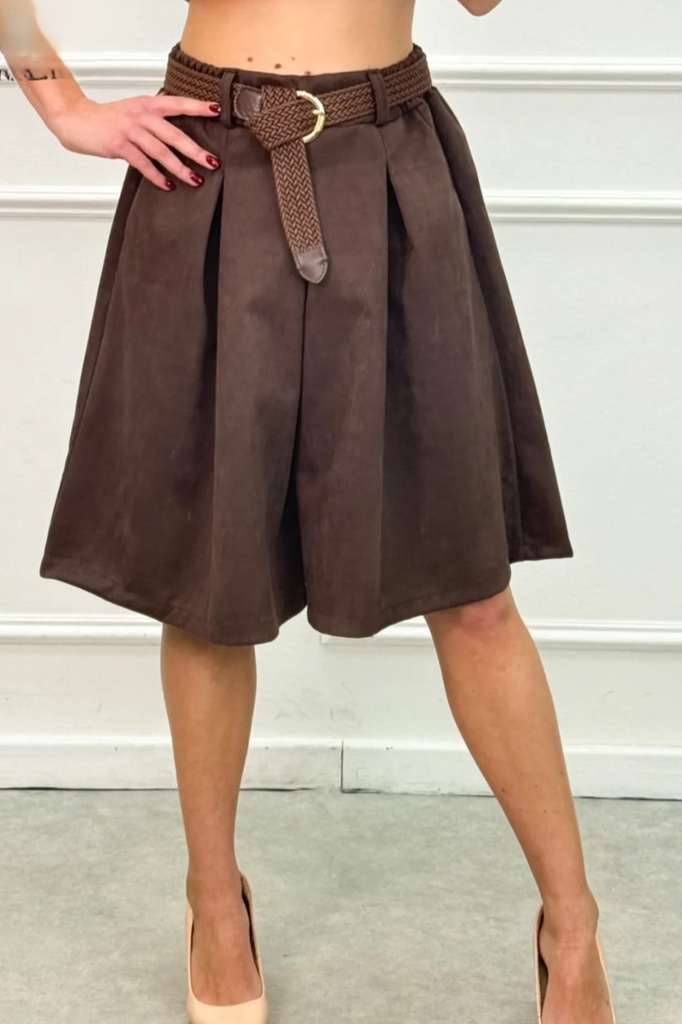 Suède short Renzo met riem