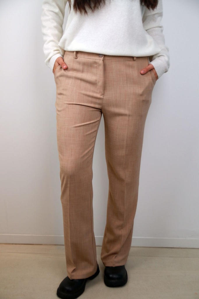 Broek Owen nm51 toile rechte pijp hoge taille 