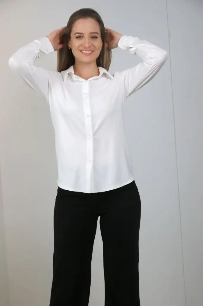 Jersey blouse Rayen nm20 viscose jersey polokraag 