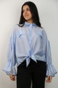 Transparante gestreepte blouse Renee met trompetmouw nm85