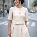 Vest Rinze met korte pofmouw en rozenknopen 