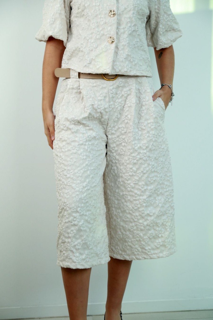 Culotte Ronin met bloemen en ecoleren riem