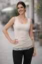 Tanktop Rafi met kanten boord en ronde hals nm95