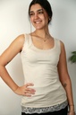 Tanktop Rafi met kanten boord en ronde hals nm95