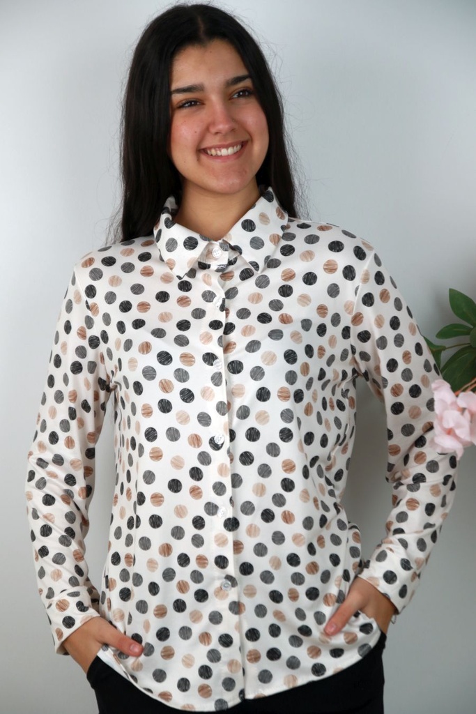 Jersey polo Rowin met bollenpatroon nm20