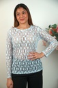 Kanten blouse Stan open hals aansluitende mouw