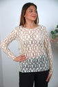 Kanten blouse Sophia met wijdere open hals