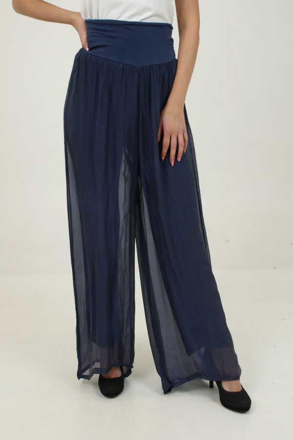 Wijde zijde broek Oumar broek brede jersey tailleband