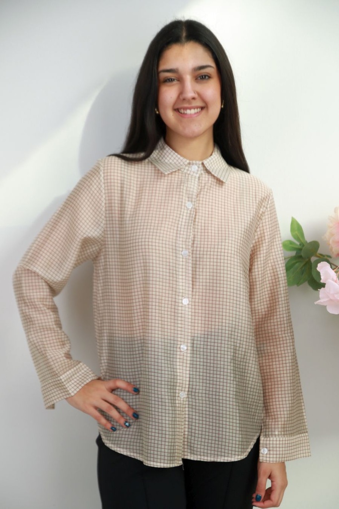 Geruite blouse Roderick nm85