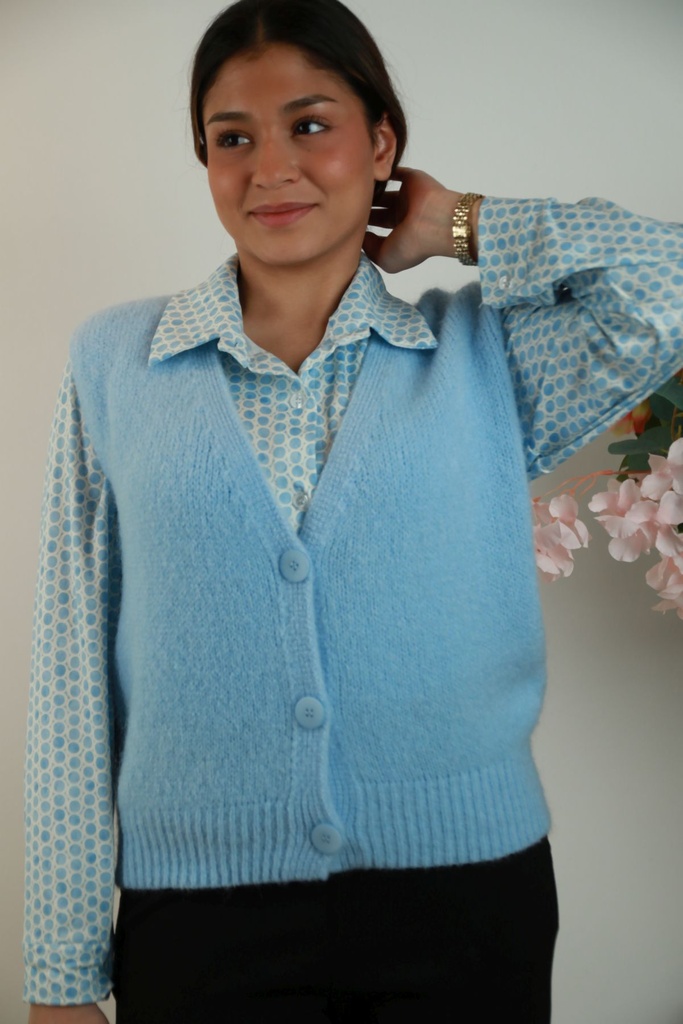 Debardeur Senn nm20 mohair V-hals 3 knopen