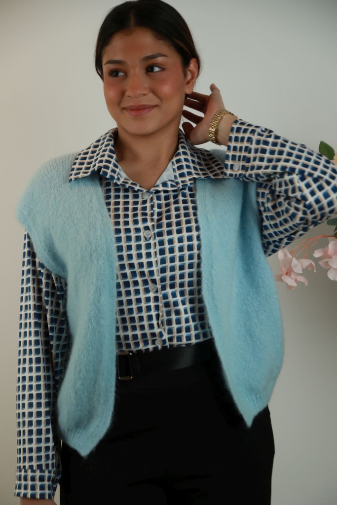 Gilet Suus nm65 mohair en wol mouw en kraagloos