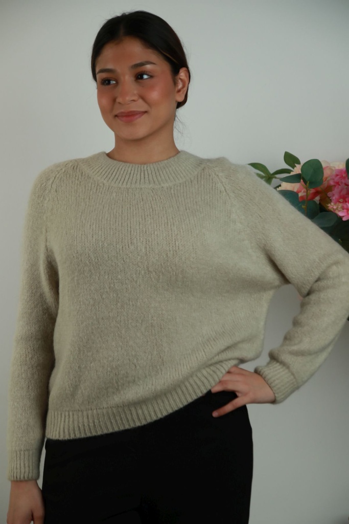 Trui Seth nm20 mohair ronde hals met ribboord, amerikaanse lange mouwinzet