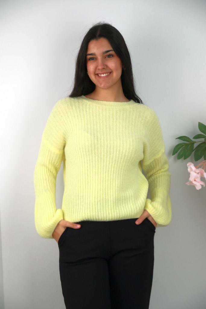 Pull Nyo nm65 gepofte manchette verticale steek 