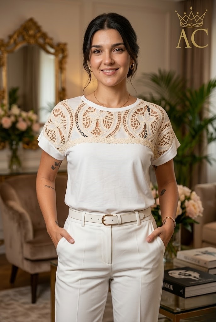 T-shirt Norbert nm92 up ajour gehaakt fijne koord 