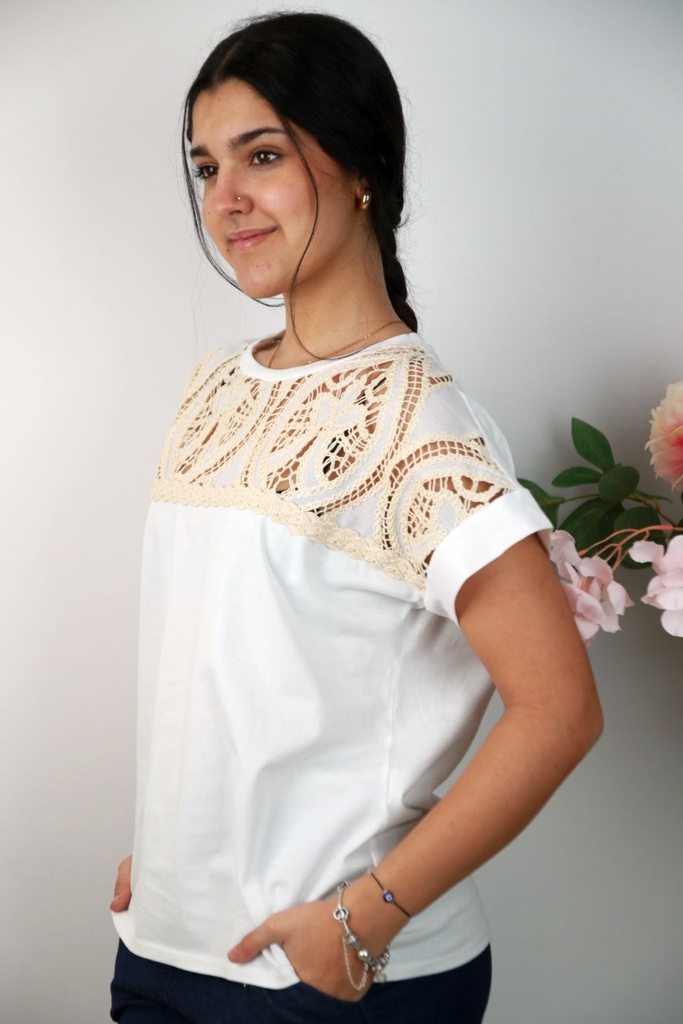 T-shirt Norbert nm92 up ajour gehaakt fijne koord 