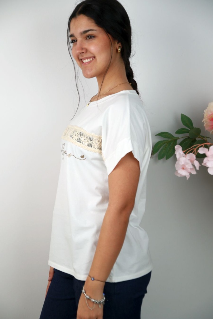 Nella nm92 T-shirt Hello Gorgeous gehaakt lint 