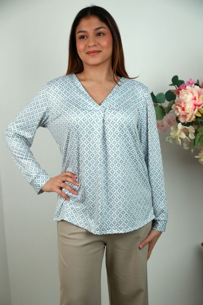 Jersey t-shirt Raymond met v-hals nm20