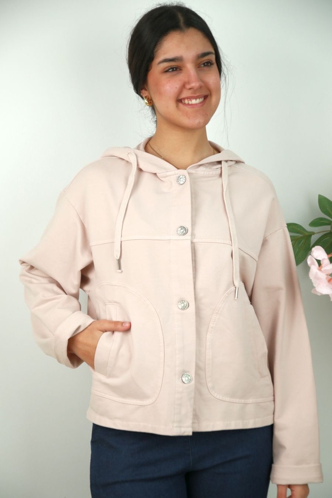 Sweater Ocyal nm95 capuchon rijglint opgestikte insteekzakken