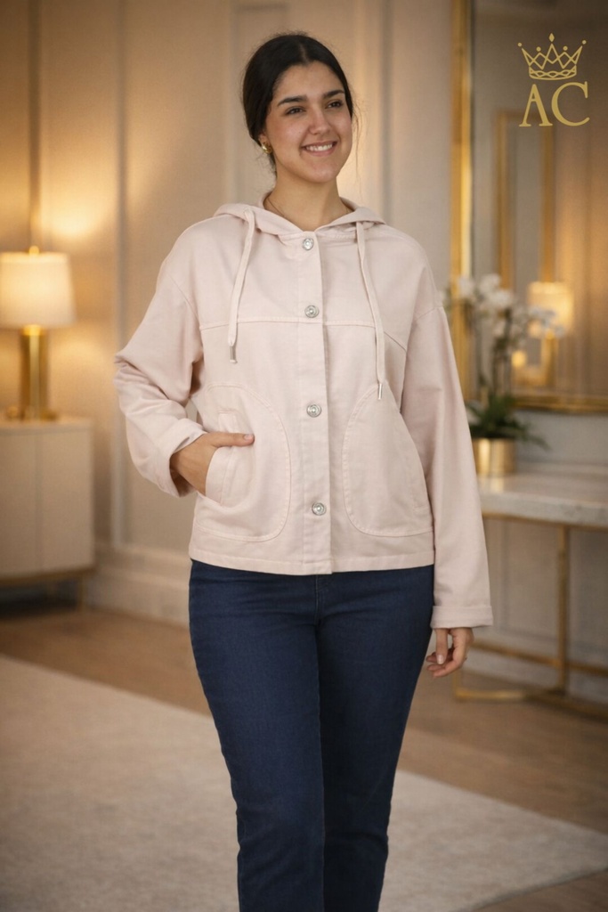 Sweater Ocyal nm95 capuchon rijglint opgestikte insteekzakken