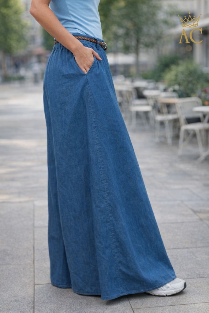 Jeansbroek Orla nm70 wijde pantalon effen lichte denimkwaliteit