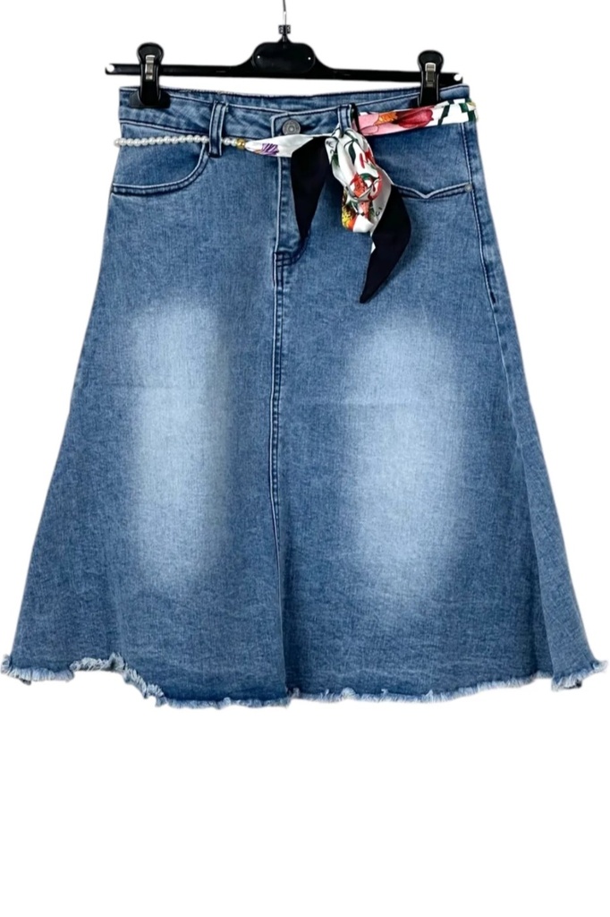 Denim klokrok Ouassima nm70 klokrok gerafelde zoom 