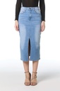 Denim rok Olan aanpassend met split midden vooraan