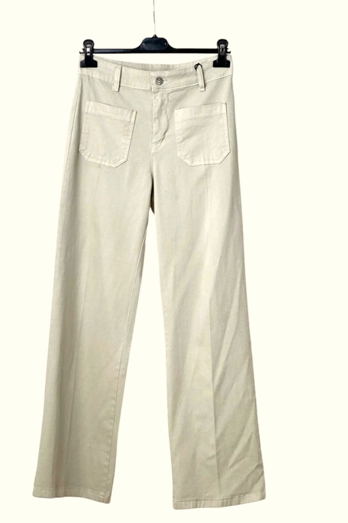 Broek Oubaida nm98 piqué hoge taille aanpassende heup rechte pijp 2 pocket