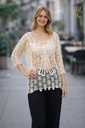 Tuniek Ome nm100 vlinder gehaakt open hals