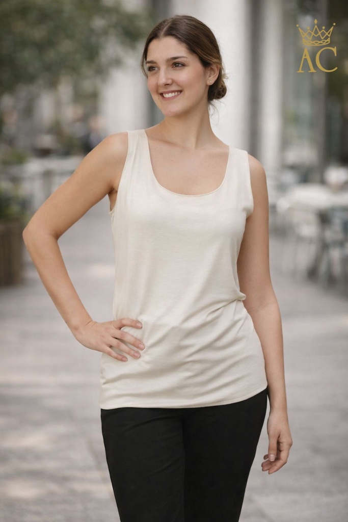 Tank top Obbe nm95 open hals S/M viscose jersey