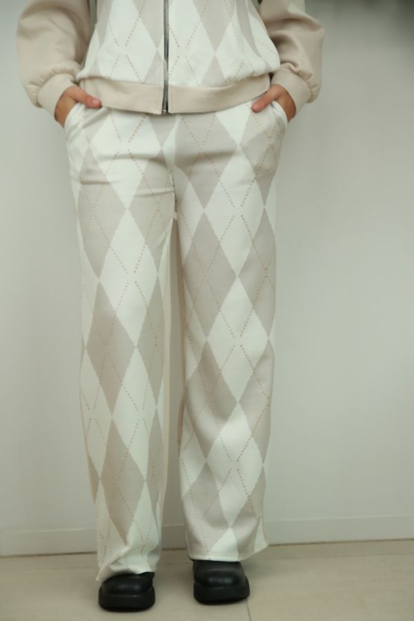 Geruite broek Riham met brede pijp nm95