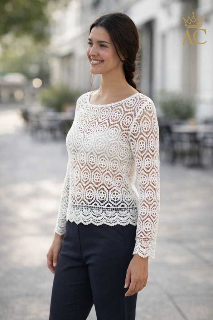 Oceane nm100 gehaakt bloem ovaal 6-hoek gehaak