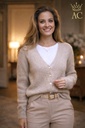 Mohair cardigan Niobe nm65 hals nacré knopen  