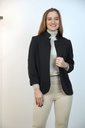 Gabardine blazer Rene with stand-up collar nm17