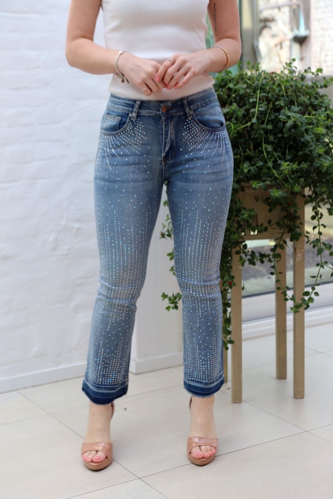 Broek Rayhana strass olifantenpijp nm76