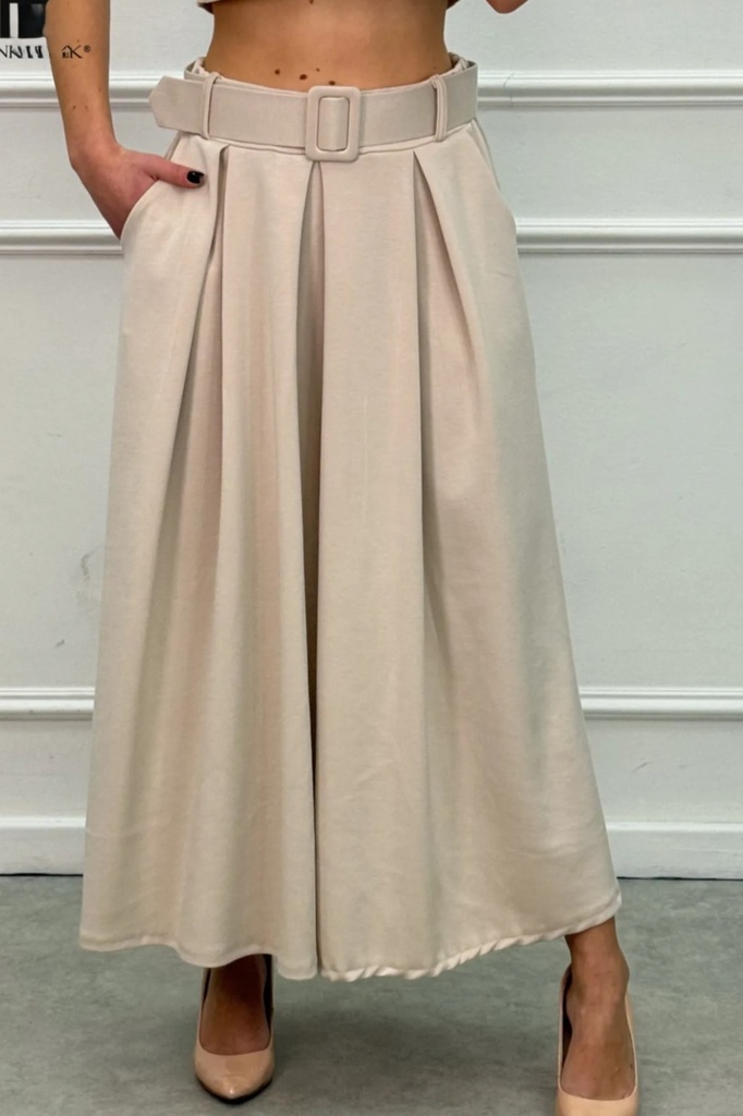 Klokrok Ollie nm45 3 springplooien punto Milano brede tailleband