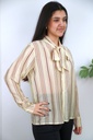 Blouse Nyna nm85 strikkraag verticale strepen nacré 