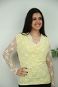 Blouse Noamy nm47 kant drapagekraag gevoerd 