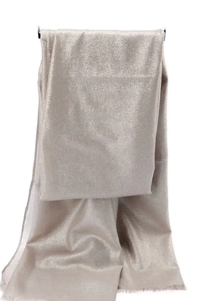 Foulard Nikolina nm67 lurex jacquard effiloché sur le côté